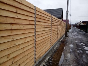 Деревянный забор елочка 150 метров фото в Горках Ленинских